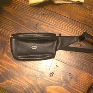 Longchamp Black Leather Fanny Pack
